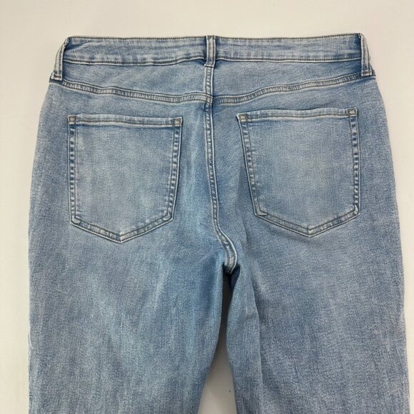 Old Navy OG Straight High Rise Distressed Button Fly Women's size 16 Blue Jeans - Picture 5 of 5